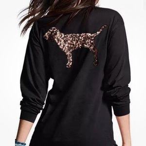 🐾PINK Cheetah Bling Long Sleeve Tee